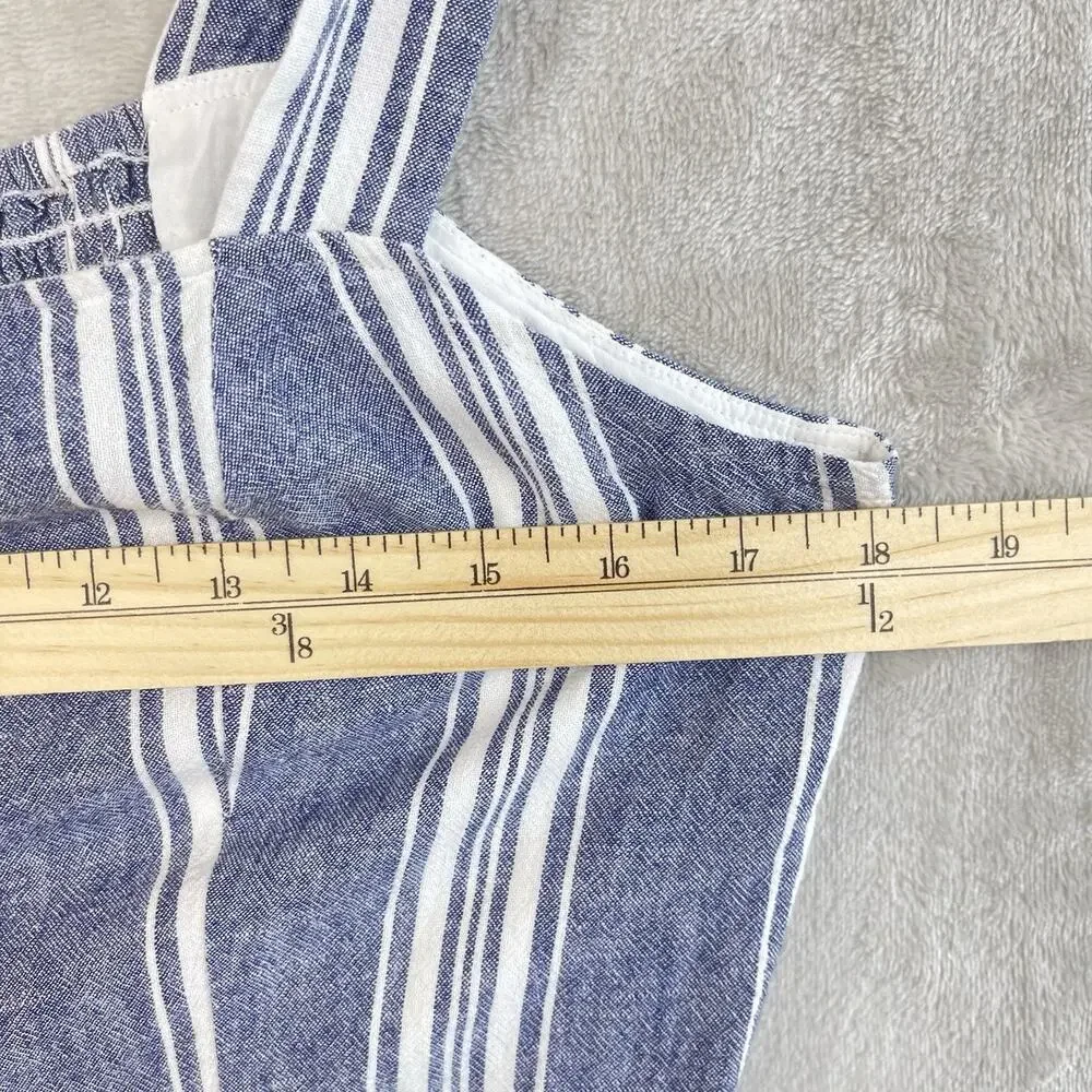 Rails Kyra Seaport Stripe Linen Blend Jumpsuit Large Quiet Luxury Summer Resort - Picture 13 of 16